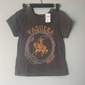 Women’s Gray Crop Graphic T-Shirt